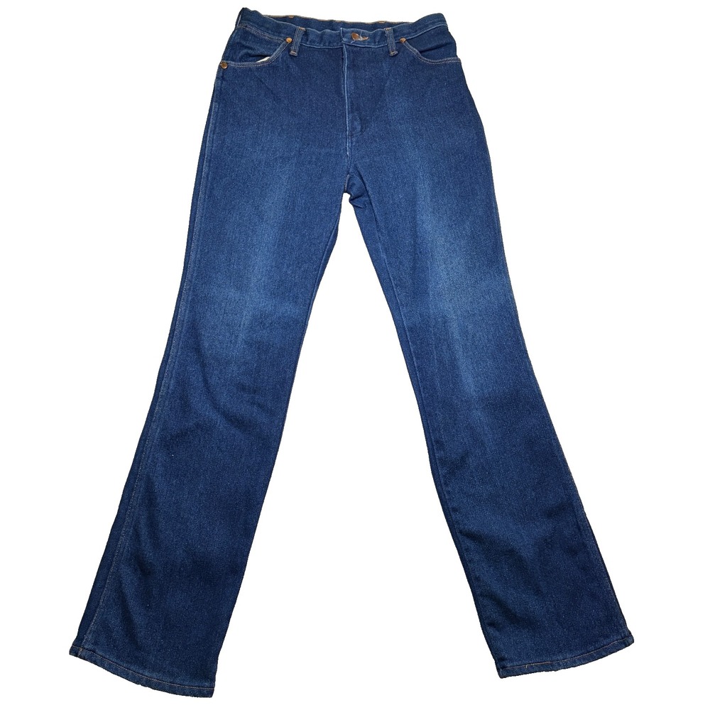 Vtg 70s Wrangler 947STR Men's (Fits 28x32) Blue Cowboy Cut Scovill Zip USA Made